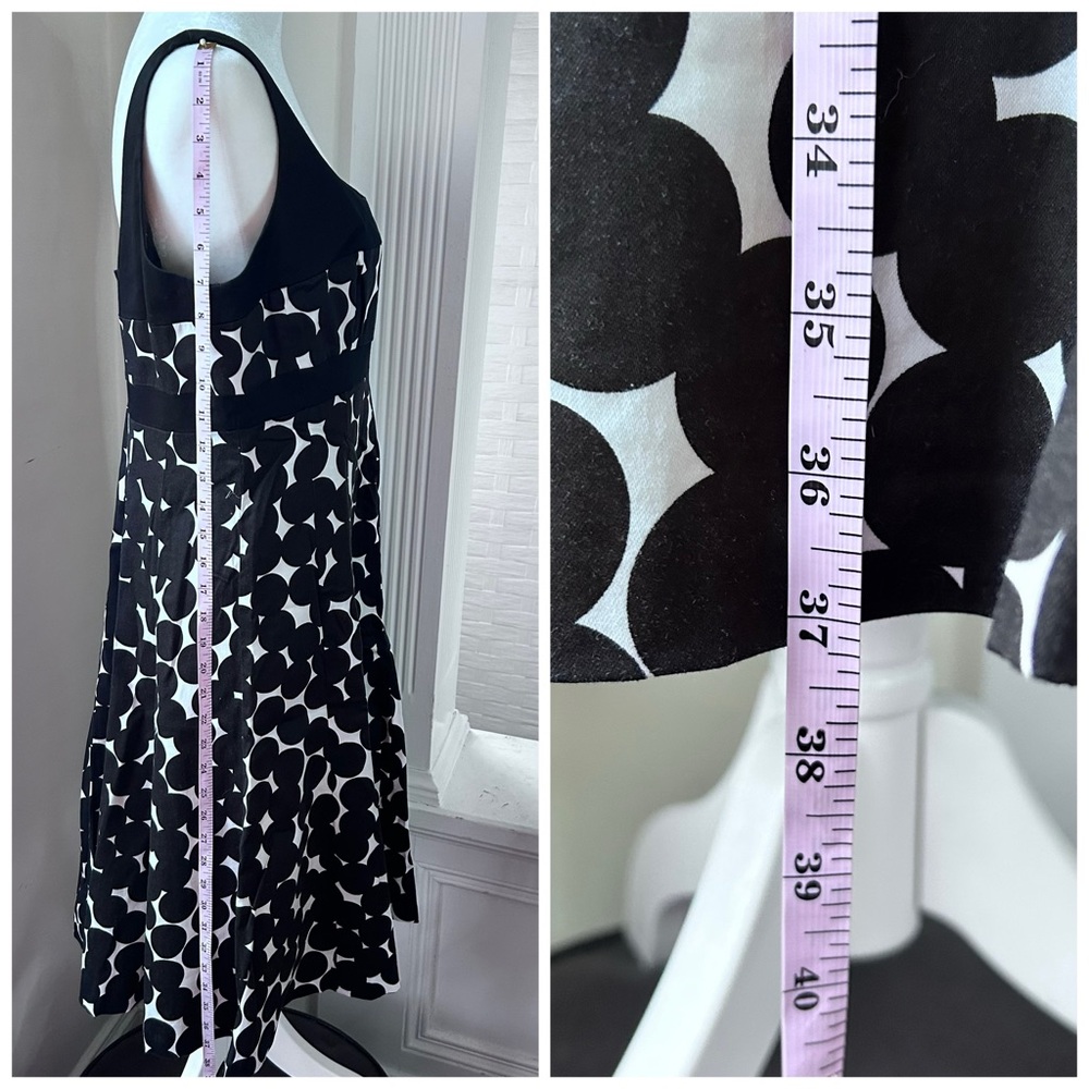 Jones Wear Black and White Polka Dot Fit and Flare Sleeveless Sundress - Picture 8 of 12